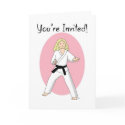 Customized Karate Princess Invitations cards