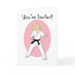 Customized Karate Princess Invitations cards