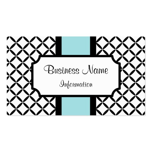 Customized Light Blue and Black Business Card