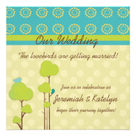 Customized Lovebirds Wedding Invitation