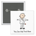 Customized Male Stick Figure Nurse Button