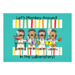 Customized Monkey Science Birthday Invitations