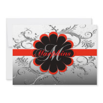 Customized Monogram Letter M Red Custom Invitations