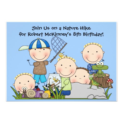 Customized Nature Hike Birthday Invitation