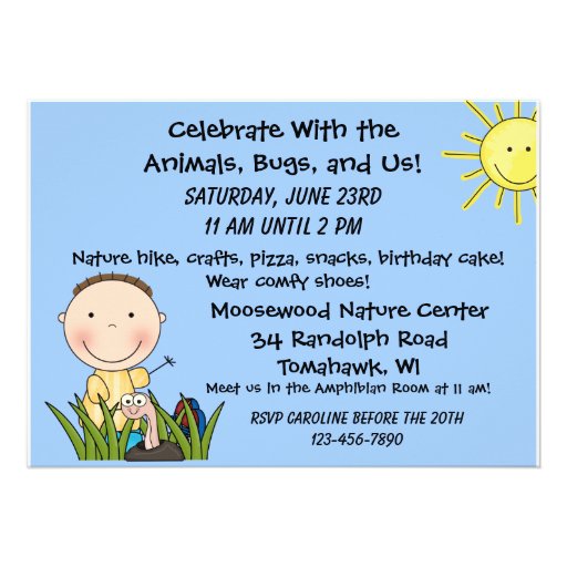 Customized Nature Hike Birthday Invitation