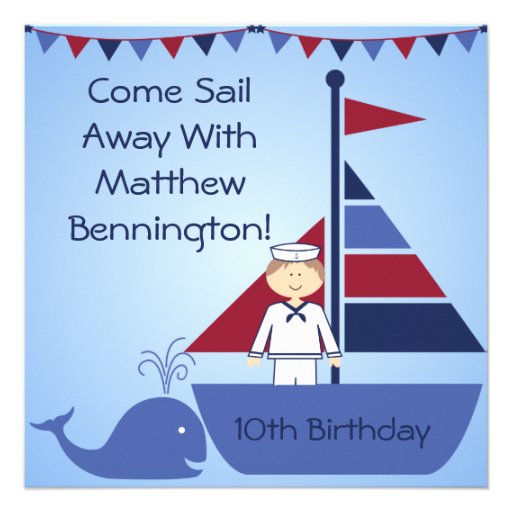 Customized Nautical Birthday Invites