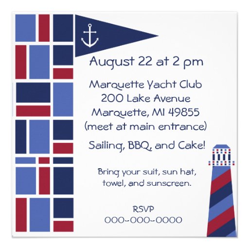 Customized Nautical Birthday Invites