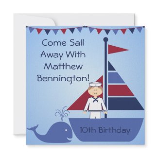 Customized Nautical Birthday Invites invitation