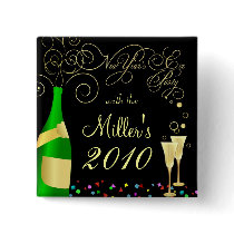 Customized New Year's Eve Party Pin buttons by SquirrelHugger Customized New Year's Eve Party Pin buttons