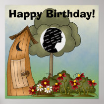 Customized Outhouse Birthday Poster posters