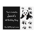 Customized Panda Bear Children's Party Invitations postcards