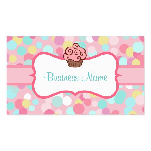 Customized Pastel Cupcake Business Card (front side)