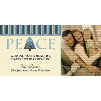 Customized Peace Happy Holidays Photo Card