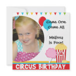 Customized Photo Circus Birthday Invitations