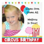 Customized Photo Circus Birthday Invitations