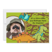 Customized Photo Dinosaur Birthday Invitation