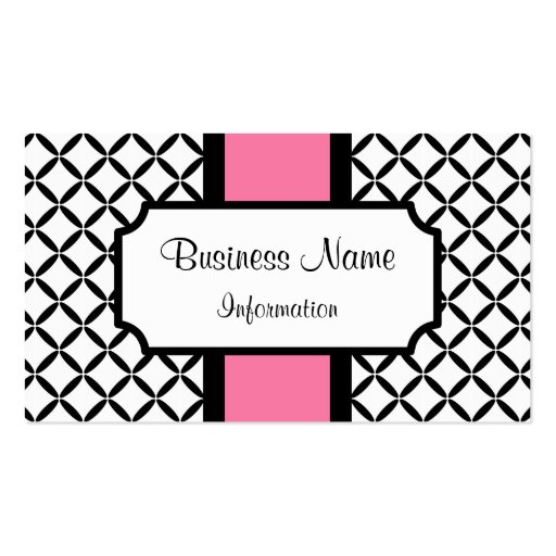 Customized Pink and Black Business Card