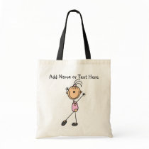 Customized Pink Girls Gymnast  Tote  Bag