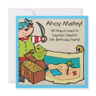 Customized Pirate Party Birthday Invites invitation