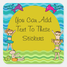 Customized Pool Party Stickers