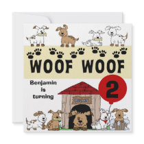 Customized Puppy Dog Birthday Invitations
