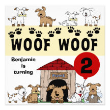 Customized Puppy Dog Birthday Invitations