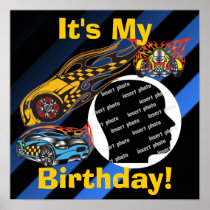 Customized Racing Birthday Poster posters
