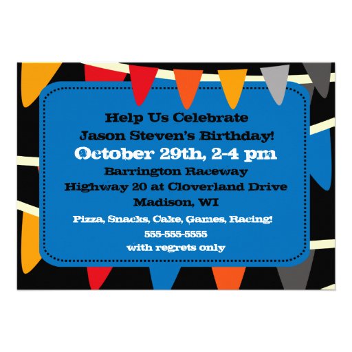 Customized Racing Car Birthday Invitations