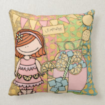 Customized Red Hair Girl Lemonade Pillow pillows