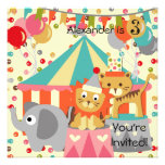 Customized Retro Circus Birthday Invitations