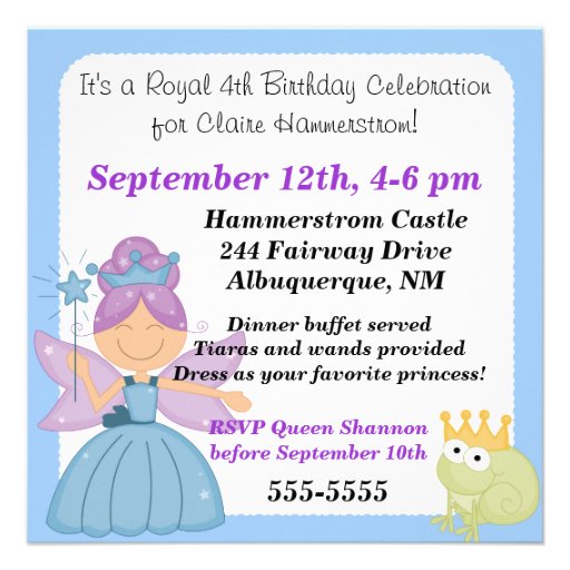 Customized Royal Birthday Celebration Invitations
