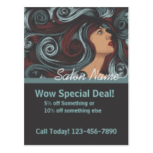 Customized Salon postcard template