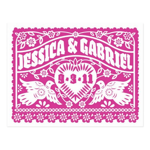Customized save the date postcard fuschia zazzle