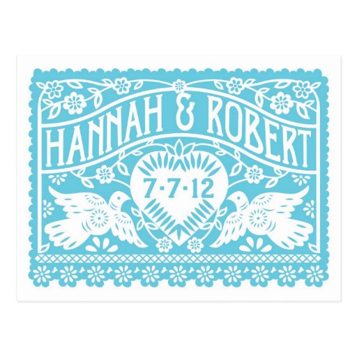 Customized save the date postcard turquoise zazzle