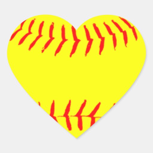 Customized Softball Heart Sticker Zazzle