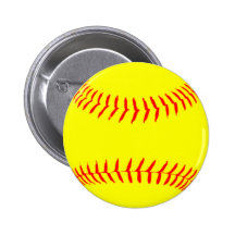 Customized Softball Pinback Buttons