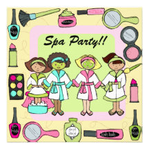 Customized Spa Party Birthday Invites