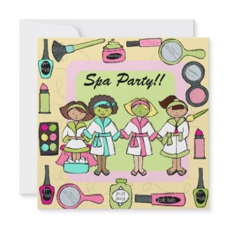 Customized Spa Party Birthday Invites invitation