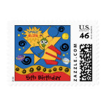 Customized Space Alien Birthday Invites Stamp