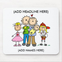 Customized Stick Family One Mousepad by stick_figures Customized Stick Family One Mousepad