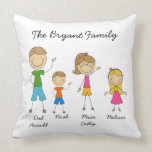 Customized Stick Figure Family MOJO Pillow