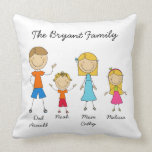 Customized Stick Figure Family MOJO Pillow