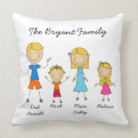 Customized Stick Figure Family MOJO Pillow