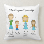 Customized Stick Figure Family MOJO Pillow