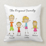 Customized Stick Figure Family MOJO Pillow