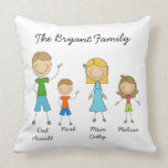 Customized Stick Figure Family MOJO Pillow