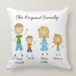 Customized Stick Figure Family MOJO Pillow