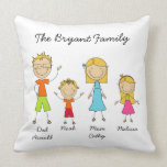 Customized Stick Figure Family MOJO Pillow