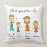Customized Stick Figure Family MOJO Pillow