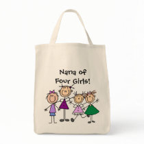 Customized Stick Figure Kids Family Tote Bag bags